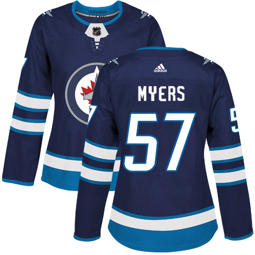 Adidas Jets #57 Tyler Myers Navy Blue Home Authentic Women's Stitched NHL Jersey - Click Image to Close